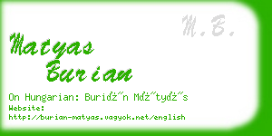 matyas burian business card